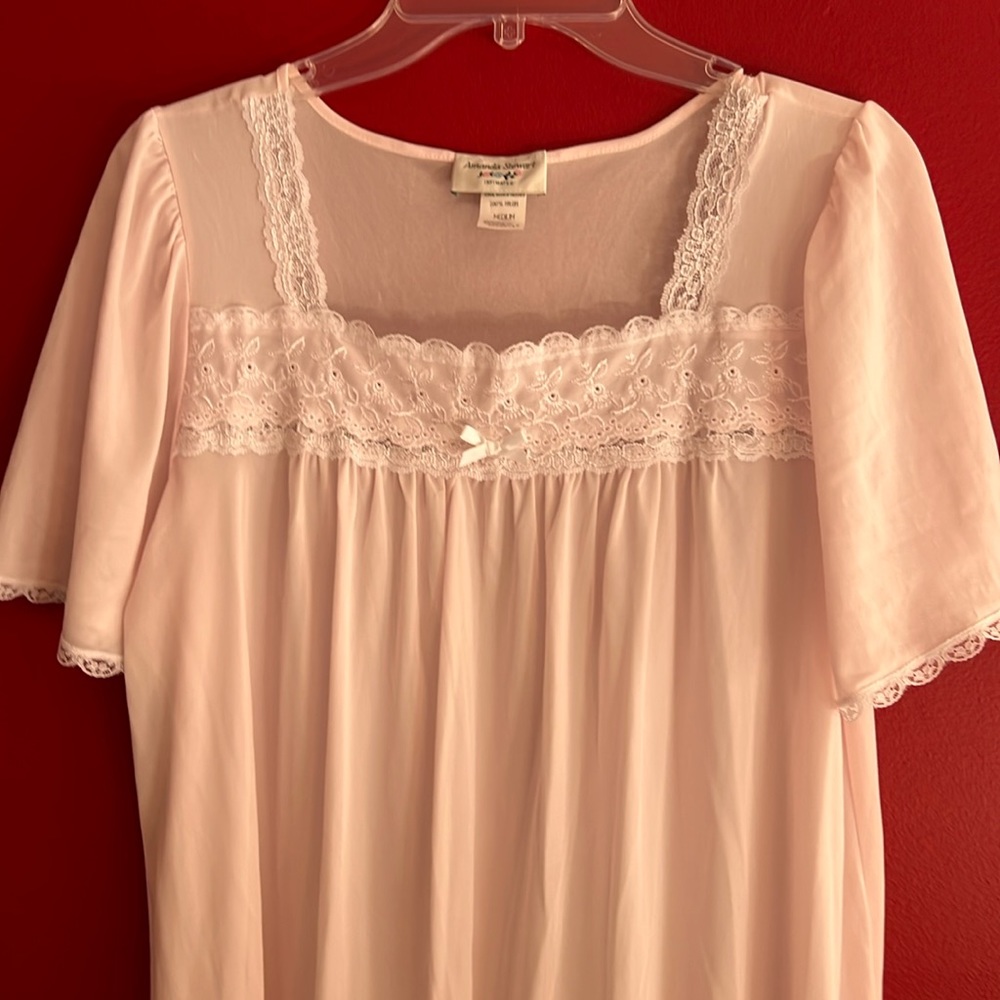 Vintage Amanda Stewart Intimates Long Pink Nightgown M